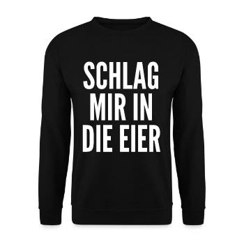 Schlag mir in die Eier - Unisex Pullover - Schwarz - Vorne - Alina (178cm) & Michal (187cm)