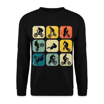 Le look rétro du grunge en BMX - Sweat-shirt Unisexe - noir - Devant - Alina (178cm) & Michal (187cm)