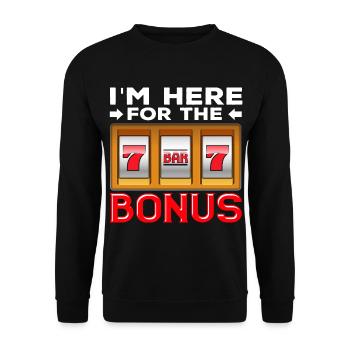 Spielautomat Glücksspiel Lustiger Casino Fan - Unisex Pullover - Schwarz - Vorne - Alina (178cm) & Michal (187cm)