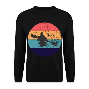 Kayak Vintage Retro Kayaker Kayak Lover cadeau - Sweat-shirt Unisexe - noir - Devant - Alina (178cm) & Michal (187cm)