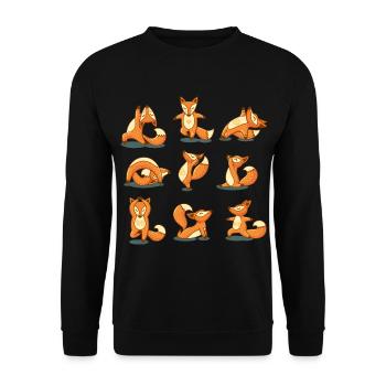foxes yoga - Unisex Pullover - Schwarz - Vorne - Alina (178cm) & Michal (187cm)