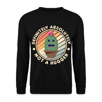 Not a Hugger hug antisocial introverted - Unisex Sweatshirt - black - Front - Alina (178cm) & Michal (187cm)