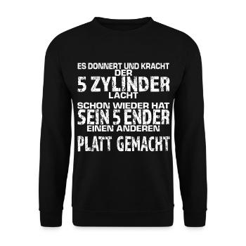 5 Zylinder Fünf Zylinder - Unisex Pullover - Schwarz - Vorne - Alina (178cm) & Michal (187cm)