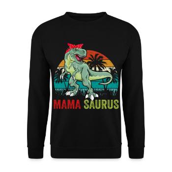 Mamasaurus T Rex dinosaure Drôle Maman Famille - Sweat-shirt Unisexe - noir - Devant - Alina (178cm) & Michal (187cm)