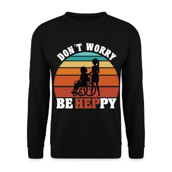 Heilerziehungspflegerin HEP Vintage Retro Geschenk - Unisex Pullover - Schwarz - Vorne - Alina (178cm) & Michal (187cm)