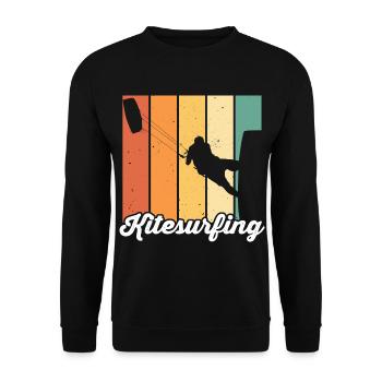 Kitesurfen Kiteboarding Kite Kiten - Unisex Pullover - Schwarz - Vorne - Alina (178cm) & Michal (187cm)