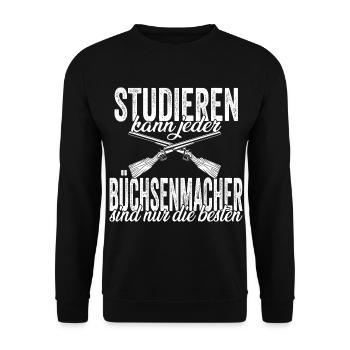 Studieren Büchsenmacher - Unisex Pullover - Schwarz - Vorne - Alina (178cm) & Michal (187cm)