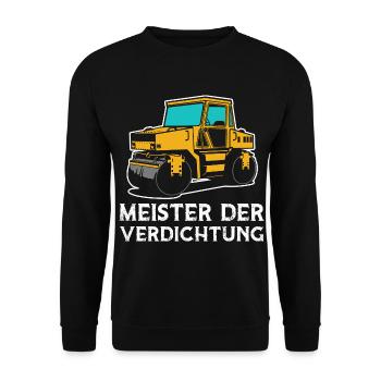 Meister Der Verdichtung Straßenwalze Walze - Unisex Pullover - Schwarz - Vorne - Alina (178cm) & Michal (187cm)