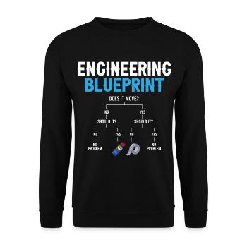 Engineering Blueprint Engineer Duct Tape Repairing - Unisex Pullover - Schwarz - Vorne - Alina (178cm) & Michal (187cm)