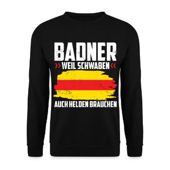Badner Geschenke | Baden Badisch Badener Karlsruhe - Unisex Pullover - Schwarz - Vorne - Alina (178cm) & Michal (187cm)