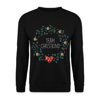 Team Christkind - Unisex Pullover - Schwarz - Vorne - Alina (178cm) & Michal (187cm)