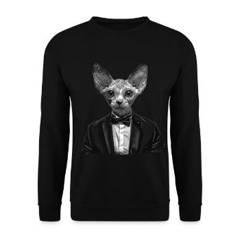 Chief Cat - Unisex Sweatshirt - black - Front - Alina (178cm) & Michal (187cm)