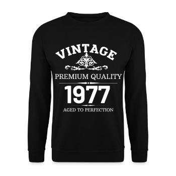 Vintage 1977 aged to perfection - Unisex Sweatshirt - black - Front - Alina (178cm) & Michal (187cm)
