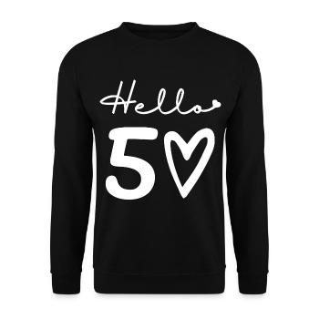 hello 50. 50th birthday - Unisex Sweatshirt - black - Front - Alina (178cm) & Michal (187cm)