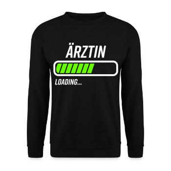 Ärztin Loading Ladebalken - Unisex Pullover - Schwarz - Vorne - Alina (178cm) & Michal (187cm)