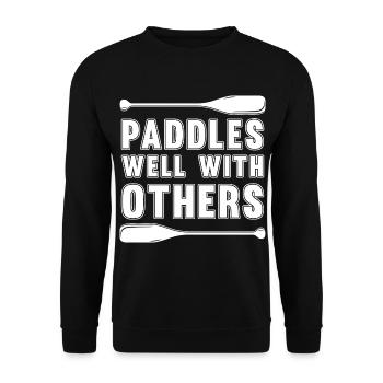 Rafting Wildwasser Kanu Kajak - Unisex Pullover - Schwarz - Vorne - Alina (178cm) & Michal (187cm)
