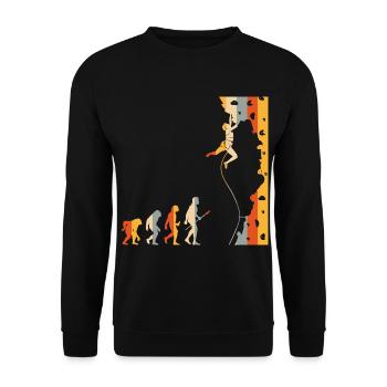 Vintage Kletterer Evolution Bouldering Climber - Unisex Pullover - Schwarz - Vorne - Alina (178cm) & Michal (187cm)