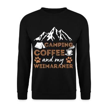 Weimaraner Kaffee Camping Hund Cafe - Unisex Pullover - Schwarz - Vorne - Alina (178cm) & Michal (187cm)