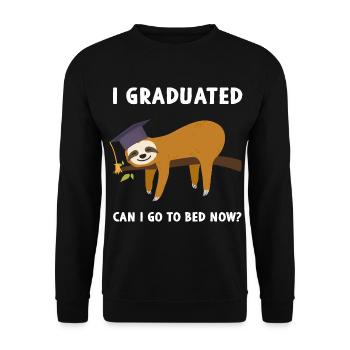 I Graduated Can I Go To Bed Now? - Unisex Sweatshirt - black - Front - Alina (178cm) & Michal (187cm)