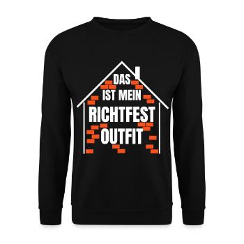 Richtfest Feier Baustelle Hausbau Geschenk Idee - Unisex Pullover - Schwarz - Vorne - Alina (178cm) & Michal (187cm)
