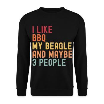 BBQ und Beagle Liebhaber retro vintage - Unisex Pullover - Schwarz - Vorne - Alina (178cm) & Michal (187cm)