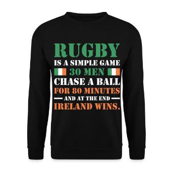 Le rugby est un jeu simple Irlande Rugby - Sweat-shirt Unisexe - noir - Devant - Alina (178cm) & Michal (187cm)