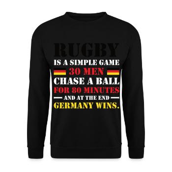 Le rugby est un jeu simple Allemagne Rugby - Sweat-shirt Unisexe - noir - Devant - Alina (178cm) & Michal (187cm)