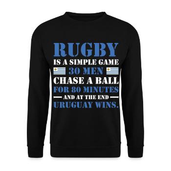 Le rugby est un jeu simple Uruguay Rugby - Sweat-shirt Unisexe - noir - Devant - Alina (178cm) & Michal (187cm)