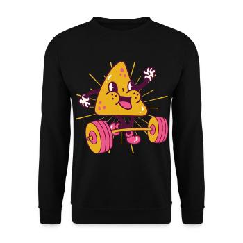 Nachos Kraftsport Fitness Nachos kawaii - Unisex Pullover - Schwarz - Vorne - Alina (178cm) & Michal (187cm)