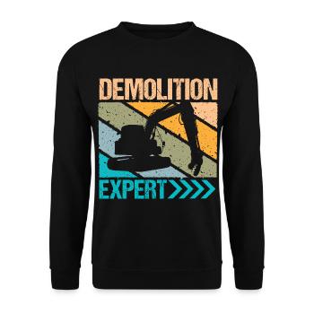 Demolition Expert Baggerfahrer - Unisex Pullover - Schwarz - Vorne - Alina (178cm) & Michal (187cm)
