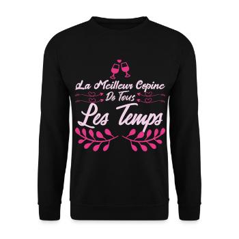 La Meilleure copine de tous les temps. Cadeau. - Sweat-shirt Unisexe - noir - Devant - Alina (178cm) & Michal (187cm)