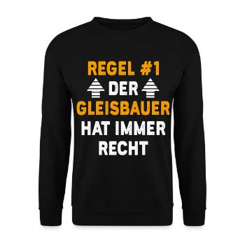 Gleisbauer Geschenk Geburtstag Spruch - Unisex Pullover - Schwarz - Vorne - Alina (178cm) & Michal (187cm)