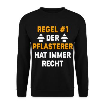 Pflasterer Geschenk Geburtstag Spruch - Unisex Pullover - Schwarz - Vorne - Alina (178cm) & Michal (187cm)