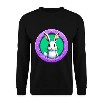 Rabbit plays Easter - Unisex Sweatshirt - black - Front - Alina (178cm) & Michal (187cm)