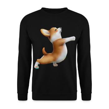 Corgi dog in yoga pose - Unisex Sweatshirt - black - Front - Alina (178cm) & Michal (187cm)