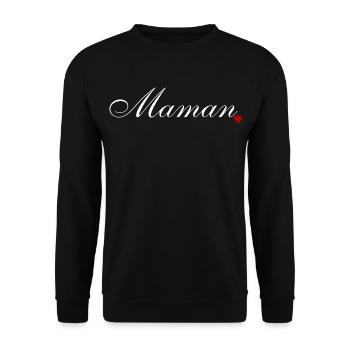 Maman et coeur. Amour pour maman - Sweat-shirt Unisexe - noir - Devant - Alina (178cm) & Michal (187cm)