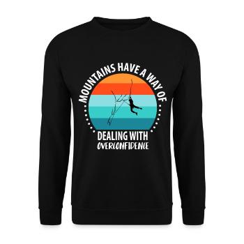 Vintage Bouldern Boulderer Klettern Kletterer - Unisex Pullover - Schwarz - Vorne - Alina (178cm) & Michal (187cm)
