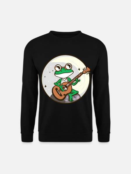 Moonlight frog avec guitare - Sweat-shirt Unisexe - noir