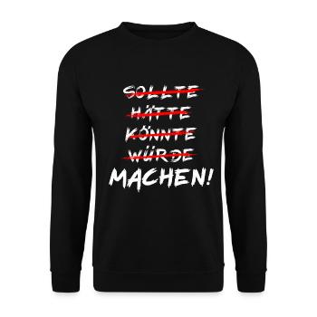 EInfach Machen Motivation - Unisex Pullover - Schwarz - Vorne - Alina (178cm) & Michal (187cm)