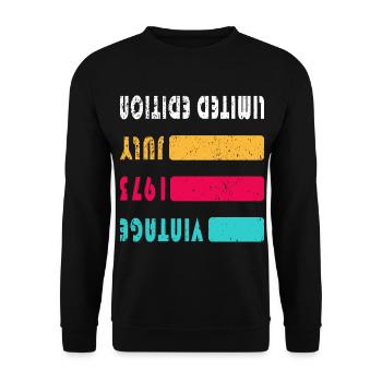 Juillet 1973 Anniversaire Juillet 1973 Juillet - Sweat-shirt Unisexe - noir - Devant - Alina (178cm) & Michal (187cm)