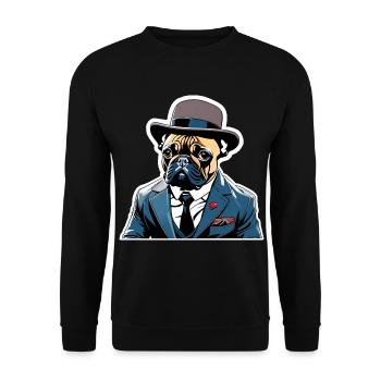 French Bulldog T Shirt Dog funny dog design Dogs - Unisex Sweatshirt - black - Front - Alina (178cm) & Michal (187cm)