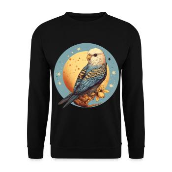 Wellensittich - Unisex Pullover - Schwarz - Vorne - Alina (178cm) & Michal (187cm)