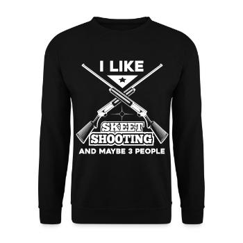 Wurfscheiben Schießen | Sport Wurfscheibe Geschenk - Unisex Pullover - Schwarz - Vorne - Alina (178cm) & Michal (187cm)