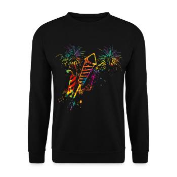 Rétro Fireworks Rockets - Sweat-shirt Unisexe - noir - Devant - Alina (178cm) & Michal (187cm)