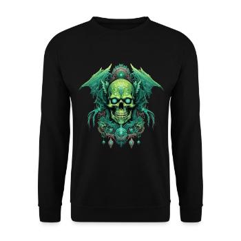 crâne, crâne, squelette, obscurité, sombre - Sweat-shirt Unisexe - noir - Devant - Alina (178cm) & Michal (187cm)