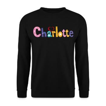 Charlotte Family Charlotte Name Custom Birthday - Unisex Sweatshirt - black - Front - Alina (178cm) & Michal (187cm)
