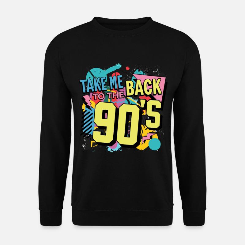 90s 90er Jahre Musik Bunt Party Karneval Kostüm - Unisex Pullover - Schwarz