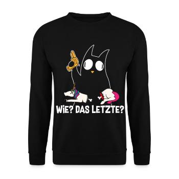 Comment le dernier chat mange les chats licornes - Sweat-shirt Unisexe - noir - Devant - Alina (178cm) & Michal (187cm)