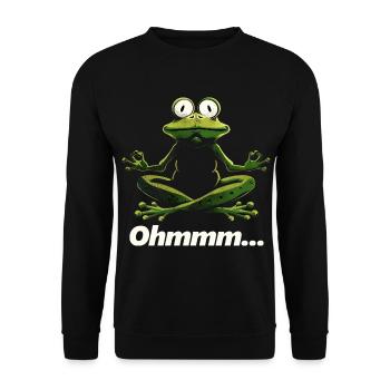 Yoga Frog #lovely toons - Sweat-shirt Unisexe - noir - Devant - Alina (178cm) & Michal (187cm)