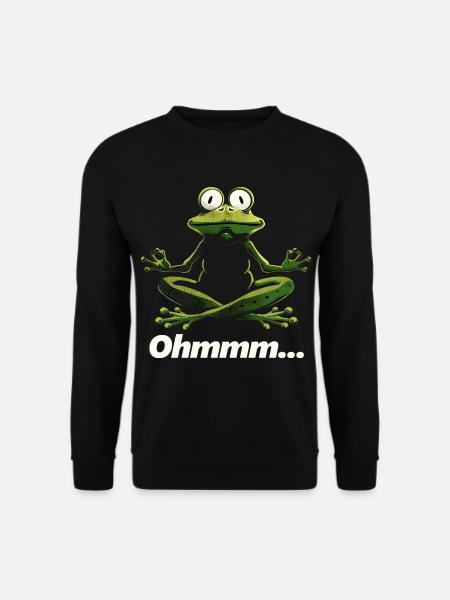 Yoga Frosch #lovely toons - Unisex Pullover - Schwarz